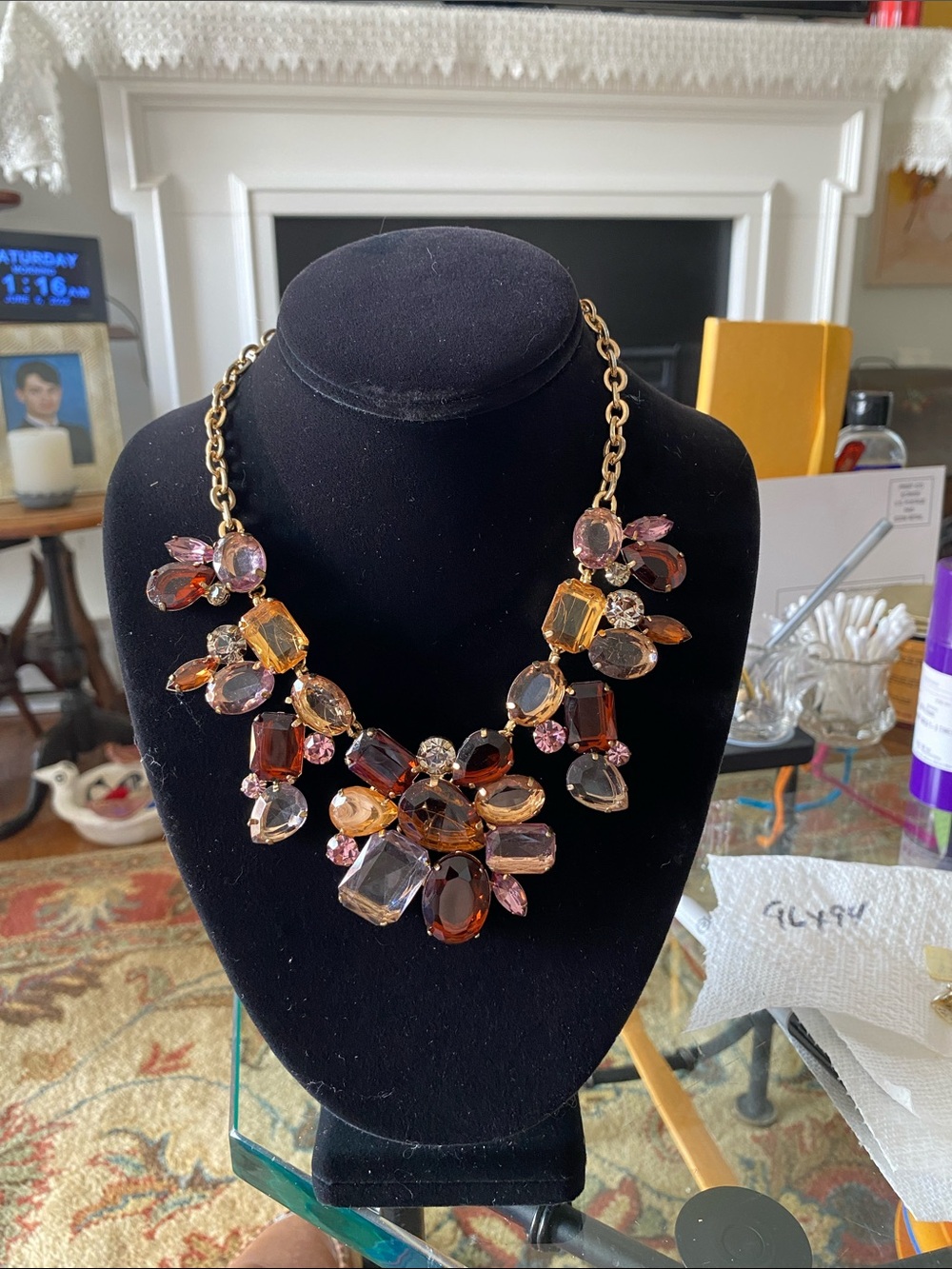 Statement Multi-Color Crystal Bib Necklace - Unbranded